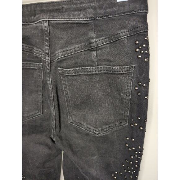 Free people love forever cowgirl studded embellished gray denim flare jeans 25 - Picture 13 of 13